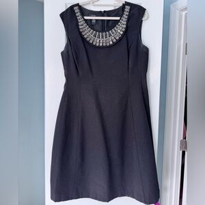 Alfani Black Dress with Embellished Neckline
